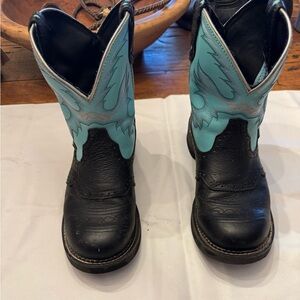 Ariat Fat Baby Black and Turquoise Western Boots